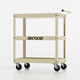 Oluoxun trolley commercial storage rack kitchen living room storage multi-functional trolley removable electric car three-layer tool cart basic model - Desert Yellow
