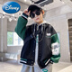 Disney color-blocking sleeve children's baseball uniform spring and autumn children's clothing boy's jacket black 110 cm