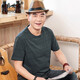 爸爸夏装夏季短袖t恤男款50多岁父节衣服圆领中老年人男士半袖 cj9901深蓝 M 165/