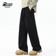 Popeye American Scimitar Casual Pants Men's Autumn Style Velvet Thickened Straight Wide Leg Long Pants DK21 Black 2XL
