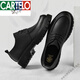 Cartelo Lederschuhe Herren Frühling Atmungsfreie Geschäftslöser lässig Britisch im britischen Stil vielseitig großer Kopf dicker Sohle hoher und niedriger Top Martin Boots Black 6625 Vier-Jahreszeiten Modell 42 Standard Lederschuhgröße