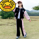 G.DUCKKIDS女童棒球服套装春季2025新款学院风中大儿童洋气春秋运动装两件套 BQ1396黑色两件套 150 尺码建议身高140左右