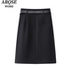 Viainos Qinenice Shiman Store Flagship Store 2025 Spring New Product A-Line Slim Slit Skirt para mujeres 3527 Black S