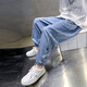 Boys' summer pants thin Tennis jeans 2025 summer new boys' ice silk mosquito-repellent pants thin and breathable PY-2575 denim mosquito-repellent pants - blue 150 Recommended height about 145cm
