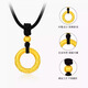 Ji Bochi gold-plated silver-plated safety buckle pendant empty G24K gold color tight-hook transfer bead braided necklace for men and women, Xiangyun buckle small version, default black rope 0.2