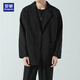ROMON suit men's spring and autumn trendy loose lapel business single suit casual small suit jacket black XL