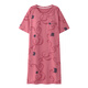Xia wa.zhi. Pajamás para mujeres, camisón de caricatura de algodón puro de algodón puro de verano, versión coreana de cuello redondo y delgado lindo, mujeres embarazadas de gran tamaño, algodón estudiantil x12532 xl
