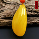 Amber School, one thing, one picture, one certificate, beeswax pendant, men and women, natural amber necklace, chicken fat yellow, no cracks, pendant 11.3g, 39*30*16mm