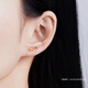 Lukfook Jewelry 18K Gold Bow Diamond Stud Earrings Single Gift 26735A Total Weight 0.28g Comes with Silicone Ear Plugs