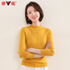 
Yalu cardigan women 100% wool 2025 new solid color fashion sweater autumn and winter base sweater Rice camel color L