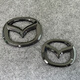 Manman eignet sich für Mazda 6 Atez Vorder- und Heck -Logo Lenkrad Logo Modifiziertes schwarzes Aussehen bedeckt dekoratives Logo 1416 Atez vordere und hintere Logo hell Schwarz