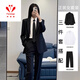FANAOGE black suit suit for women spring and autumn new style college student defense interview professional suit student union formal workwear tie + suit + white shirt + pants four-piece set M recommended 95-110 Jin Jin equals 0.5 kg Urgent items will be sent on the same day - contact customer service for SF Express