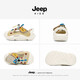 JEEP Children's Sandals 2025 New Baotou Sandals Soft Bottom Girls Beach Shoes Summer Outdoor Wading Shoes Khaki Brown/Ivory White 34 The inner length of the shoe is about 22.9cm