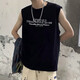 GXG.1978 American Street Pure Cotton Outer Wear Herren-Weste T-Shirt im Sommer Neue Modemarke Lose ärmellose Weste 1049 Schwarz M für 80-100jin [Jin entspricht 0,5 kg]