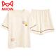 Catman (MiiOW) pajamas for women in summer pure cotton shorts for women can be worn outside 2025 new cotton home clothing set 9859 Brand 100 pure cotton M Recommended 80-100 Jin [Jin equals 0.5 kg]