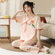 2025 new cotton pajamas for women's summer short-sleeved Chinese style cute summer cropped pants cartoon casual home clothing 9906 M [80-100Jin [Jin equals 0.5 kg]]