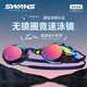 SWANS swimming goggles imported from Japan, professional rubber-free racing training swimming goggles, waterproof and anti-fog adult training goggles, dark blue coating