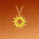 Saturday Blessing Yellow 18K Gold Necklace Women's Sun Flower Pendant Temperament Light Luxurious Sun Goddess Necklace as a Holiday Gift for Your Girlfriend Necklace (40+5cm adjustable)