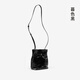 LA Festin Cowhide Bag 2025 Neues echtes Leder schwarzer Sommertasche Frauen Crossbody Tasche Nische Eimer -Tasche [Cowhide] Dämmerung Schwarz