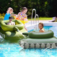 
Water inflatable tank water squirt swimming ring with water gun children adult toy surfing mount adult boy floating row [small tank] + water gun