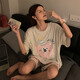 Pyjamas modal pour femmes avec double face portable Été Nouveau col en V + Col rond Shorts à manches courtes à manches