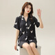 
Jingshu cotton pajamas for men and women the same style for summer thin cute printed ice and snow silk cool feeling can be worn outside home clothing set