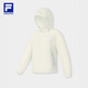 Fila Offizielle Frauenwebende Jacke für Frauen 2025 Herbst Neue Outdoor-Sport losen losen einfache Kapuze-Top-Schnee-Weiß-WT XL 175/92A/XL