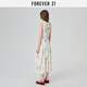 FOREVER21无袖连衣裙女2025年夏季新款法式度假风清新印花甜美休闲背心长裙 花灰米色 M