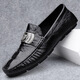 
Yunyouli (yunyouli) live broadcast of crocodile pattern beans shoes lazy driving shoes British casual men's leather shoes imitation leather 15888 black 38