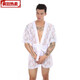 Jinmai Bird Pajamas son convenientes para el sexo. Bata de baño floral de encaje de verano. Sexy transparente Pajamas de pijama de pijama de larga duración. 1 pieza negra. 1 par de tanga. M 165-170 ()
