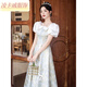 
Lingkaqi high-end evening dress female host student art exam temperament light luxury niche French banquet annual conference long skirt high sense picture color M