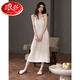 Langsha Sling Nightgown For Women 2025 Nouveau été avec poitrine poitrine sexy imitation de soie d'été Couleur solide cool pyjama AM13116 avec poitrine m 160