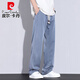 Jeans de soie de glace Piercardan pour le tennis d'été masculin mince de tennis lâche American High Street Trend Brand Loug-Long Long Colters T1048 Bleu M Recommandé 100-110Jin [Jin est égal à 0,5 kg]