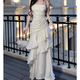 
Ono seven-day niche light luxury pure desire suspender dress adult gift fish tail birthday dress fairy summer vacation beach long skirt apricot color recommended over 160cm L recommended 100-110Jin [Jin equals 0.5 kg]