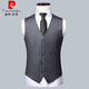 Pierre Cardin high-end brand best man groom wedding dress business professional formal suit three-piece men's suit suit gray two-button top + pants + blue striped collar XS 160 (recommended 80-90Jin Jin equals 0.5 kg)