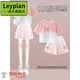 Leypian International Brand Imported Children's Clothing Girls Summer New Dopamine Shorts Set 2025 Fashionable Summer Lindo Estilo 18470 Gradiente Purple + 9889 White [Set/ 170 cm