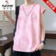 Woodpecker Ice Silk Short Sleeve Set Men's American Sleeveless T-shirt Summer New Fashion Brand Loose Vest Teenager Casual Gradient 10512-9227 Purple 2XL About 120-140Jin [Jin equals 0.5 kg] Can be worn