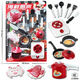 Tableware set kitchen cooking kitchen utensils baking cake children enter supermarket convenience store convenience store toys 53262 board hanging plate installation [simulation kitchenware] A3892