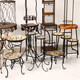 Collection of the Orphan Products of the Cat - American antique iron wood flower rack folding shelf flower pot storage shelf flower table green 42805-12804