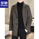 ROMON double-sided woolen coat for men 2025 spring and autumn high-end mid-length woolen windbreaker trendy brand handsome woolen coat 24001 Gray M 170 Recommended 90-110Jin Jin is equal to 0.5 kg