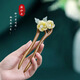 Mengjunchen green sandalwood handmade tassel U-shaped hairpin elegant ancient style cool hairpin female new Chinese style hair accessories advanced updo handmade hairpin beautiful as jade