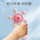 Baby teether, baby molar stick, hand rattle toy palm, silicone chewing Loco, can be boiled to prevent eating, hand comfort, silicone palm, rattle teether, cherry blossom powder, can be boiled in high temperature + comes with storage box + anti-falling chain