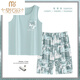 Modal pajamas men's summer vest shorts home clothes for summer thin sleeveless ice silk men can wear out suit 1047 vest greylan M (80-120Jin [Jin equals 0.5 kg])
