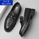 Nagatu en cuir chaussures masculins d'automne à crocodile respirant imitation imitation en cuir chaussures décontractées 2023 Nouvelles chaussures de mobon