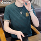 啄木鸟夏季男士冰丝短袖T恤修身半袖速干体恤薄款高弹性潮流帅气上衣服 671卡其色 L