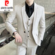 Pierre cardin suit men's jacket Korean style slim professional formal wear groom wedding dress small suit men one button black suit + pants + shirt + L [Suggested 113 to 125 Jin [Jin equals 0.5 kg] wear]