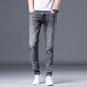 Lilang High-End Hong Kong Sommer Rauchgrau Jeans Slim Feet Trendy Brand Elastic Casual Hohose Korean Style Trend BML1048 Hellblau 28