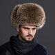 Yinghui fur hat men's winter middle-aged and elderly genuine leather ear protection hat Northeastern men's thickened elderly fox fur real fur hat raccoon hair original color M/56-58CM or above head circumference