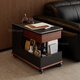 Fashati government subsidizes the living room side table movable sofa side table Italian minimalist side cabinet small trolley tea table storage rack BJ3023 [white + walnut color] movable cart side table