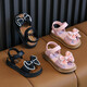 Children's Princess Sandals 2025 New Summer Anti-Slip Soft Sole Girls' Velcro Velcro Small Children's Baby Beach Shoes Black 35 Inner Length 21CM